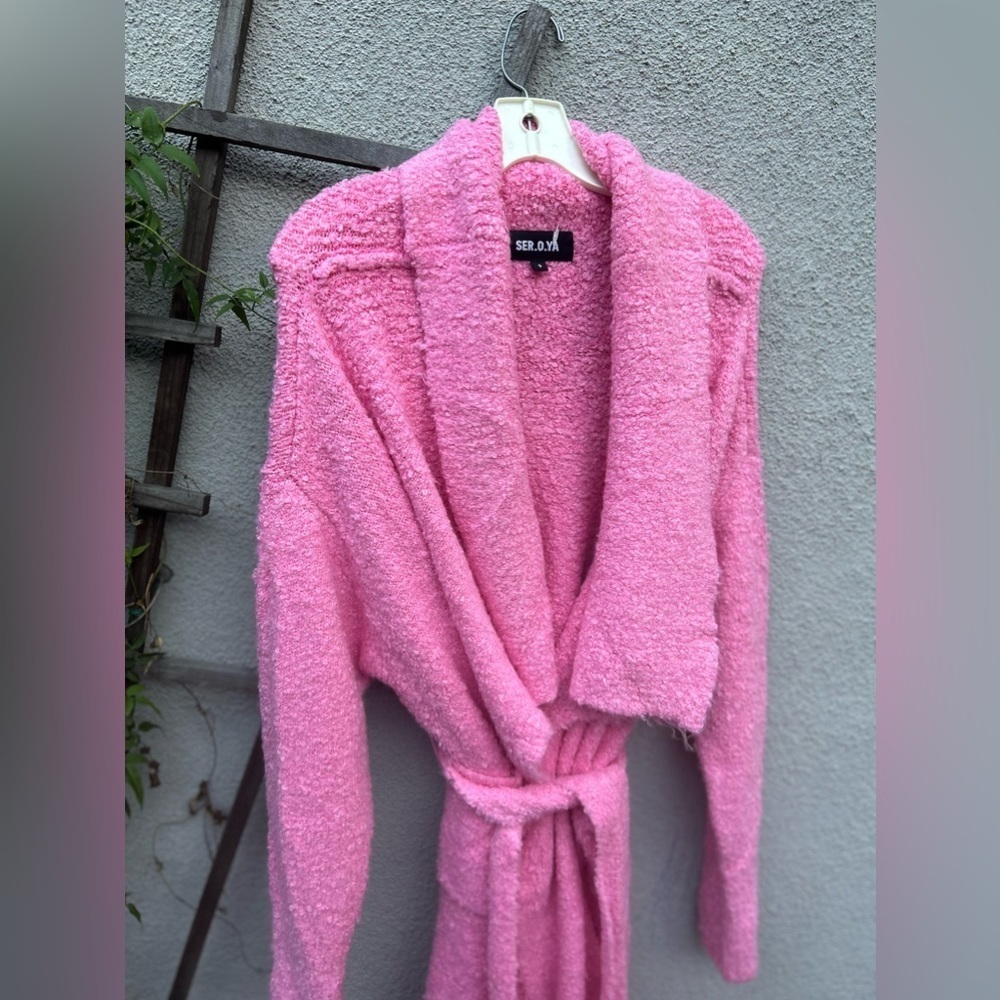 SER.O.YA RUE BOUCLE CARDIGAN in Rose Bloom - Picture 8 of 10